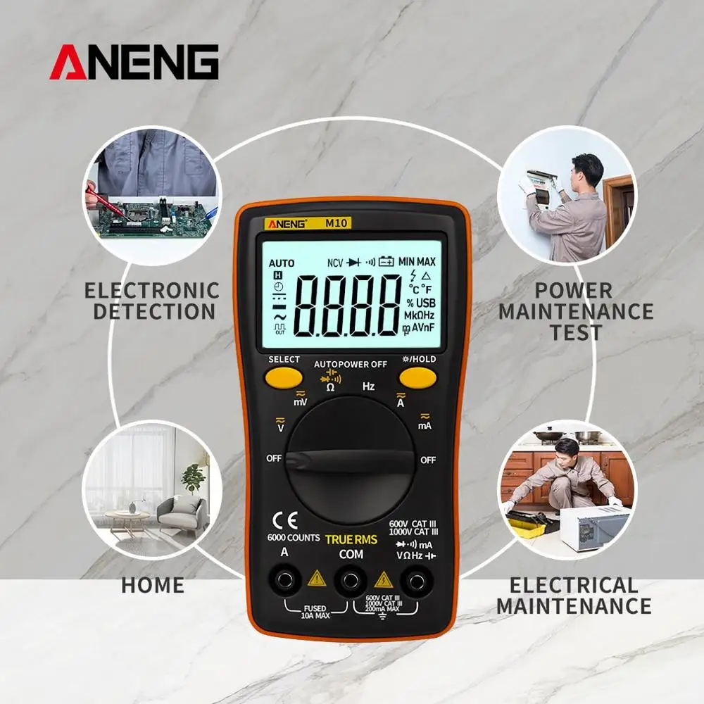 Цифровой мультиметр ANENG M10 6000 отсчетов цифровой профессиональный тестер