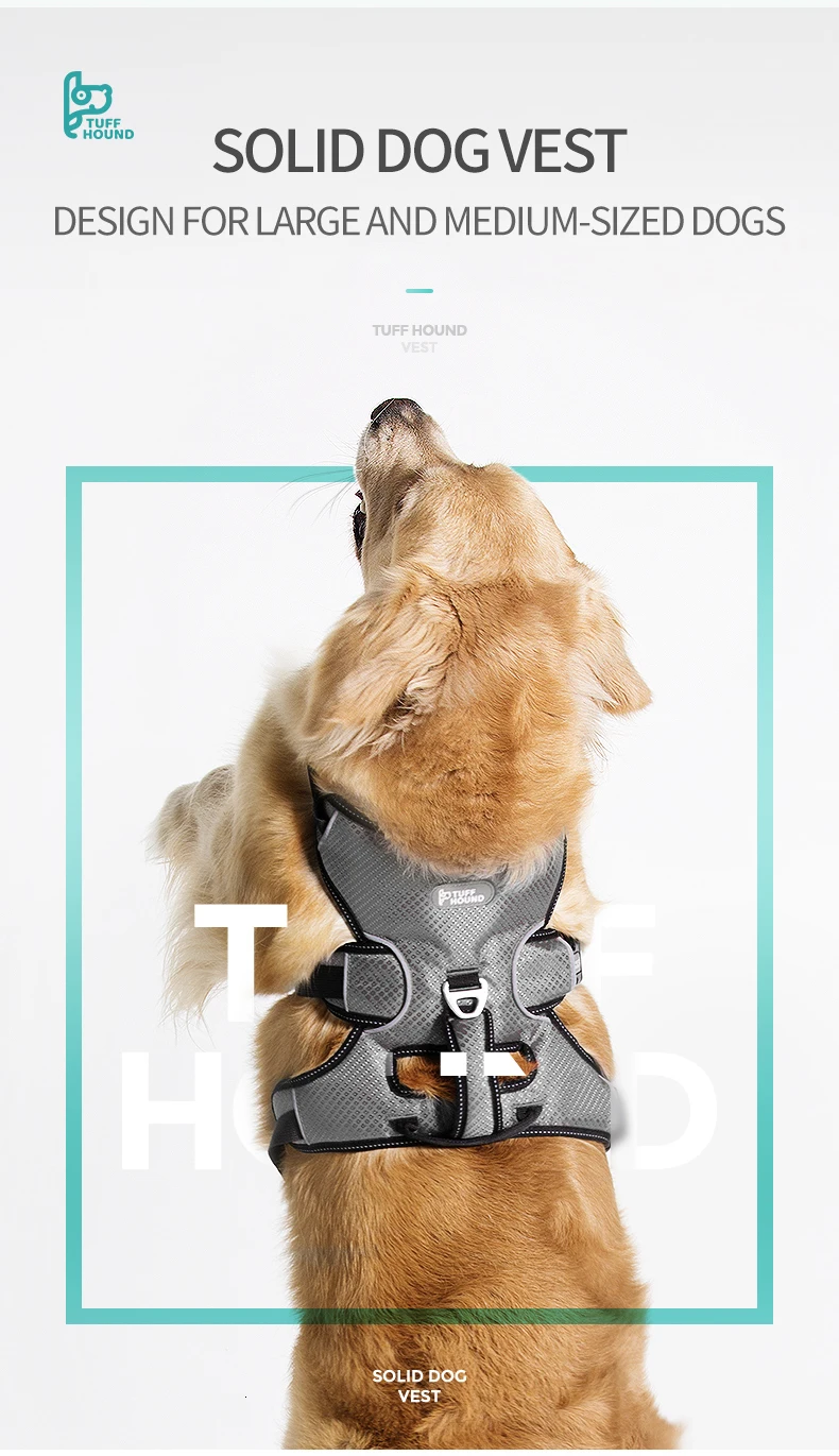 Нейлоновый Поводок для собак TUFF HOUND, не тянет, ошейники и шлейки для больших собак K9, дышащий жилет для собак, магазин домашних животных