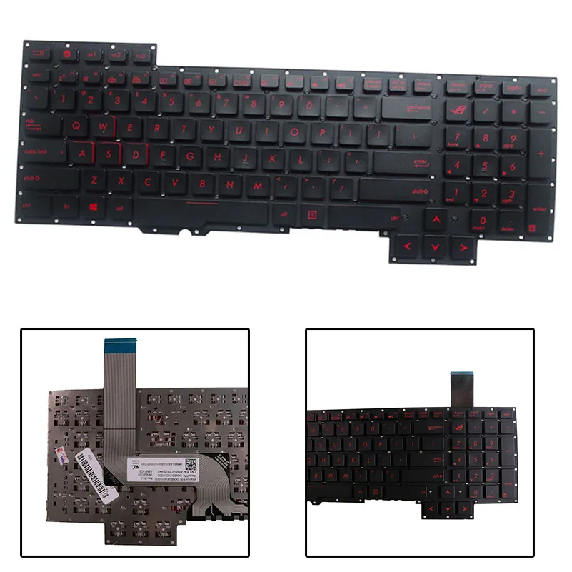 

New Keyboard For Asus ROG G751J G751 G751JY G751JT G751JM Black Red word us