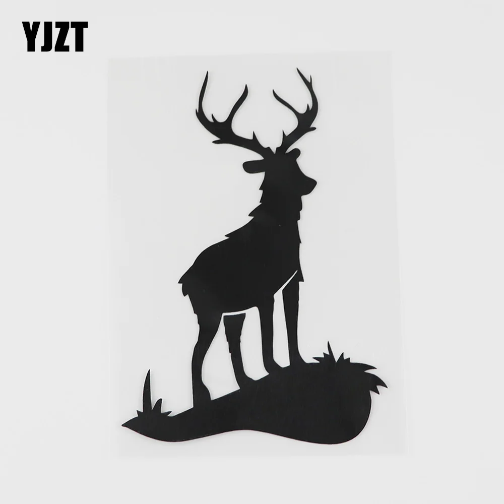 

YJZT 9.2CMX13.4CM Deer Animal Hunting Decoration Decal Vinyl Car Sticker Black/Silver 8A-0623