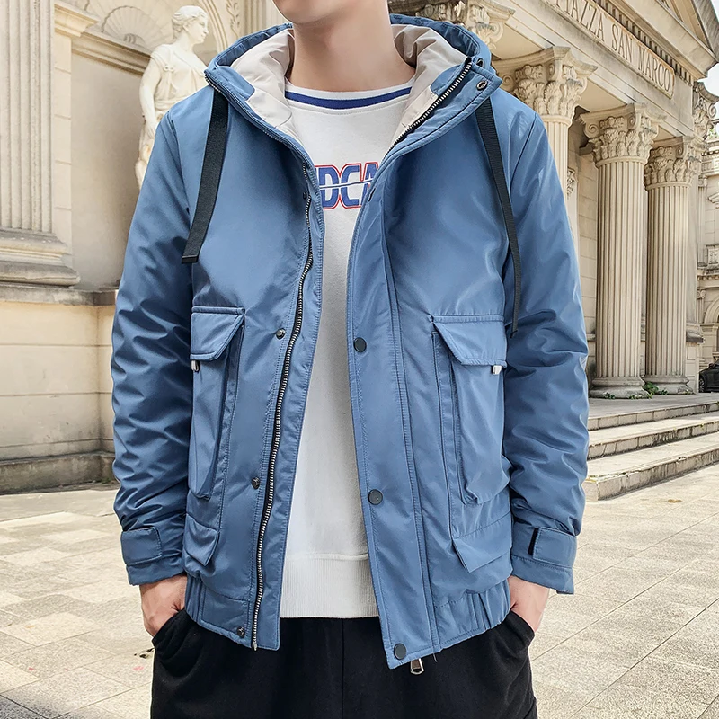 TFETTERS Брендовые мужские куртки и пальто зимние короткие теплые плотные