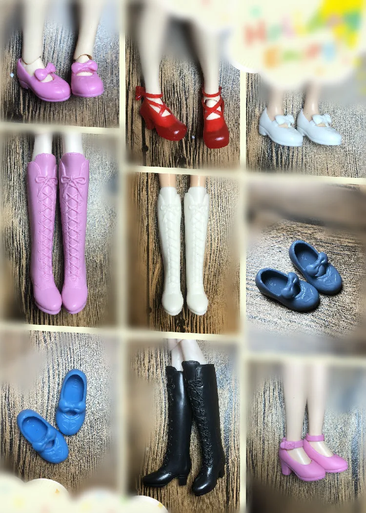 

1/6 обувь на высоком каблуке для кукол Licca Momoko Doll Blyth doll Shoes, модная пластиковая обувь для кукол девочек, белая и красная обувь