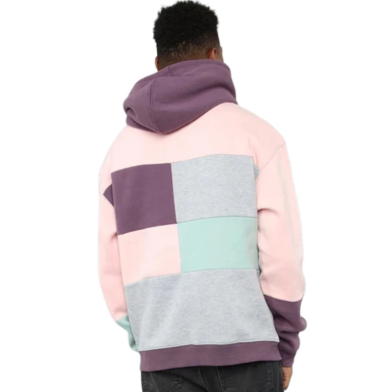 

Fashion Patchwork Multicolor Men's Hoodies Loose Sweatshirt Hip Hop Streetwear Cotton One Piece Casual Tracksuit Men Jacket