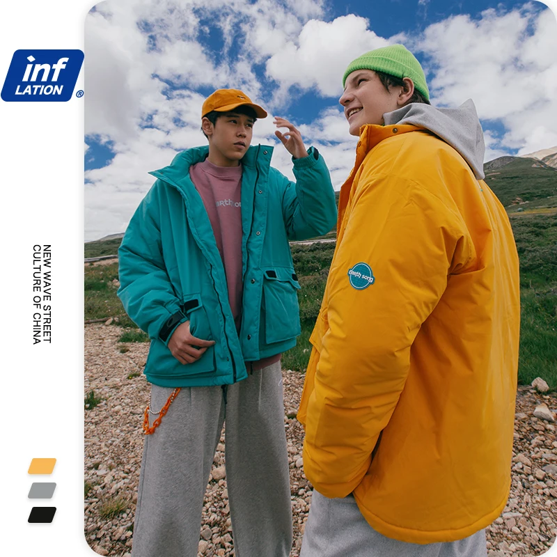 Мужская теплая парка INFLATION пальто 2020 Зимняя Толстая хлопковая куртка мужская