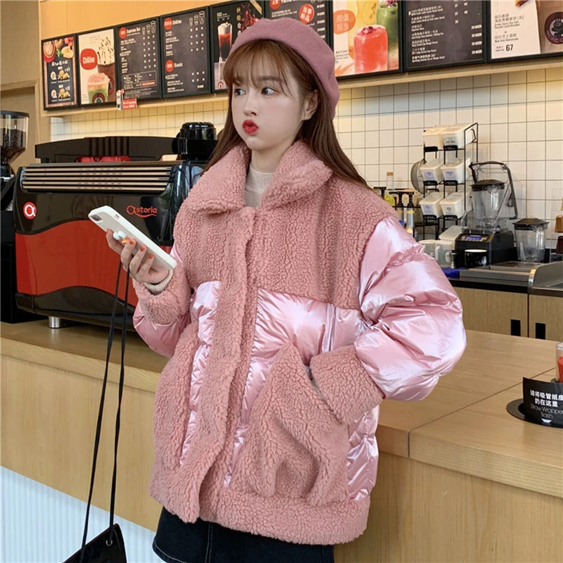 Новинка 2021 модное зимнее пальто женское теплое шерстяное комбинированное