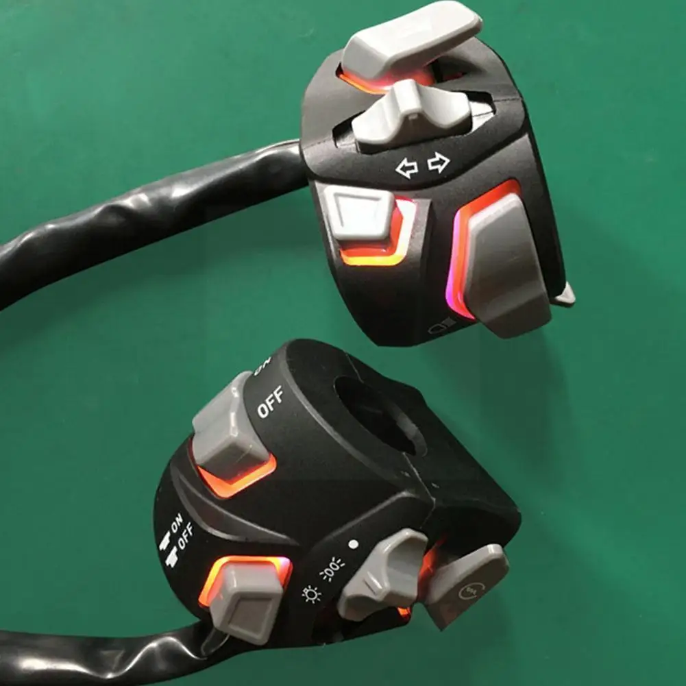 

Универсальный переключатель на руль мотоцикла, внешний свет, сигнал поворота, звуковой сигнал, кнопка убийства, светодиодная подсветка, пус...