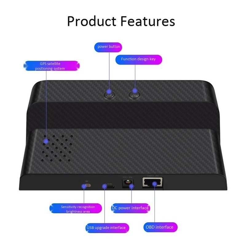 

GPS HUD Head-Up Display Water Temperature Speedometer Overspeed Alarm Horizontal Intelligent Display for Truck H09