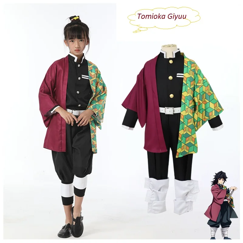 

Kids Anime Demon Slayer Cosplay Costumes Children Student Stage Costume Kamado Tanjirou Zenitsu Nezuko Cosplay Haori Suits