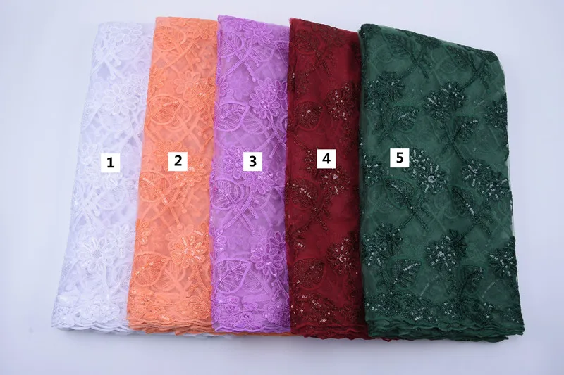 Французский Тюль кружевная ткань высокого качества африканская Сетка Блестки