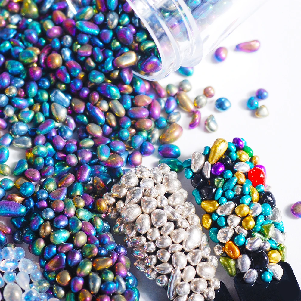 

Nail Art Jewelry 3D The Shape Of Small Round Stone Colorful Rhinestones Crystal Gem For Nail Art Decoration 5 Bottles/Set