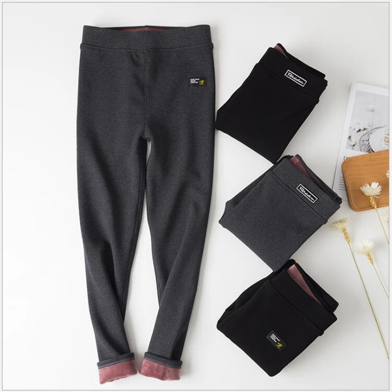 Женские утепленные леггинсы хлопковые с меховым замком теплые леггинсы-карандаш