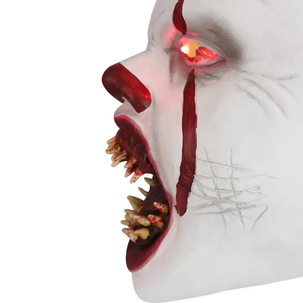 Светодиодный фонарь маска пеннивайза It Chapter Два страшных клоуна Косплей Хэллоуин латексные маски