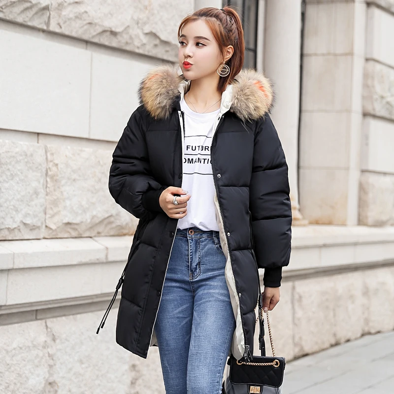 

Winter Jacket With Fur collar Warm Hooded Female Women Winter Coat Long Parka Women new Outwear Camperas new design women coat