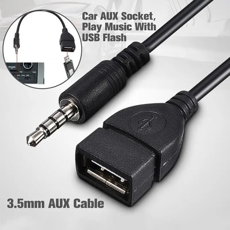 2 шт. 1 8 м 3 5 мм штекер аудио-разъем AUX USB 0 Тип Женский Адаптер конвертера OTG кабель 18