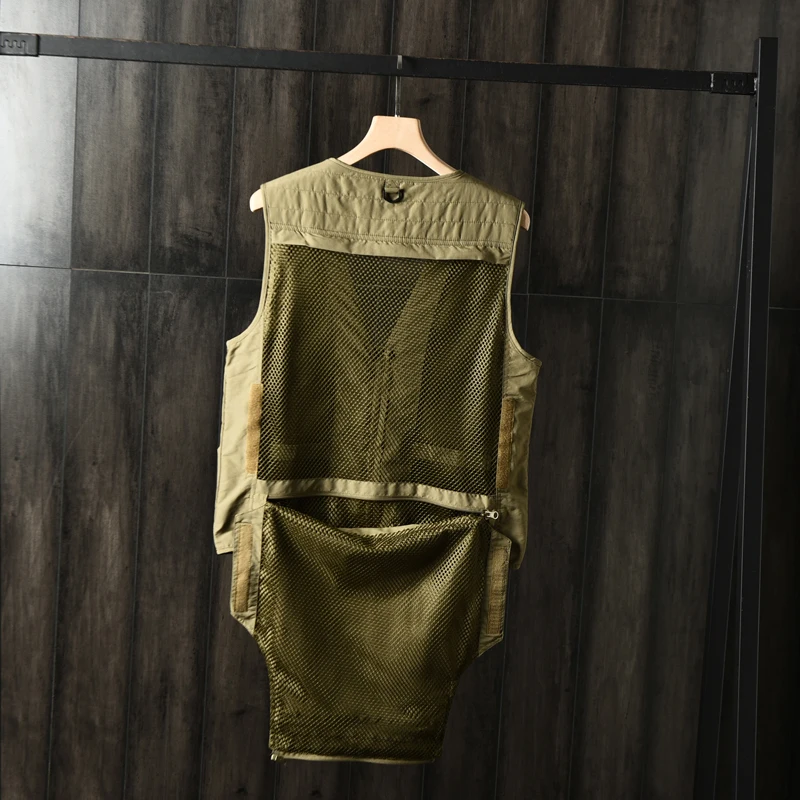 Мужской уличный жилет с V образным вырезом сафари карго несколькими карманами