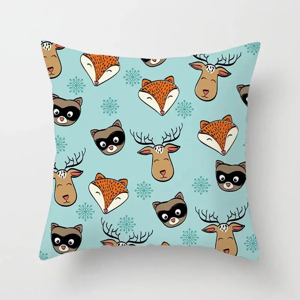 Рождественский чехол для офисной подушки с Санта-Клаусом льняной квадратной