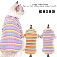 pet dog clothes rainbow color striped base shirt thin breathable summer pet clothes for dog pet supplies puppy accessories