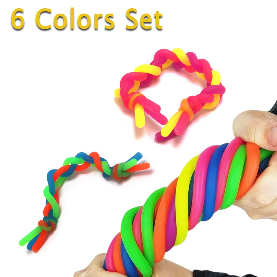 Мягкая резиновая лапша 6 шт./лот эластичная веревка игрушки для снятия стресса