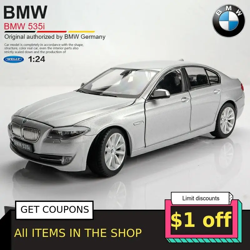 1:24 сплав BMW 535i модель автомобиля Diecasts игрушечный автомобиль с рулевым