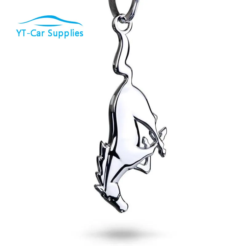 

Car 3D Metal Keychain Running Horse Logo Keyring Car Decoration Accessories For Ford Mustang