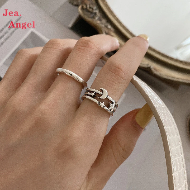 

Кольцо Jea.Angel из серебра 925 пробы, многослойное, в стиле ретро