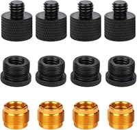 12 pieces mic thread adapter set mic stand adapter microphone mic screw nut clip adapters 58 female to 38 male and 38 female