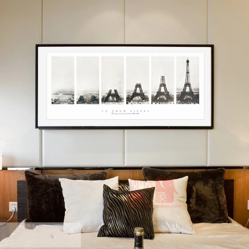 Современные фотографии Парижская башня черно белый художественный холст
