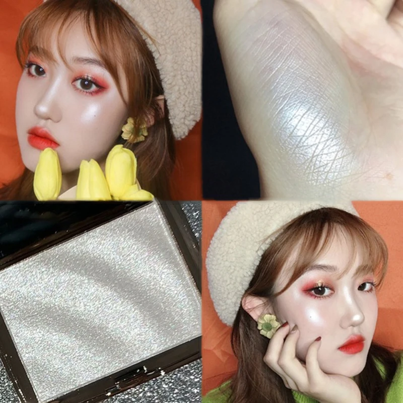 Тени для век Палитра пудра бронзатор светящиеся глаза макияж блеск Косметика