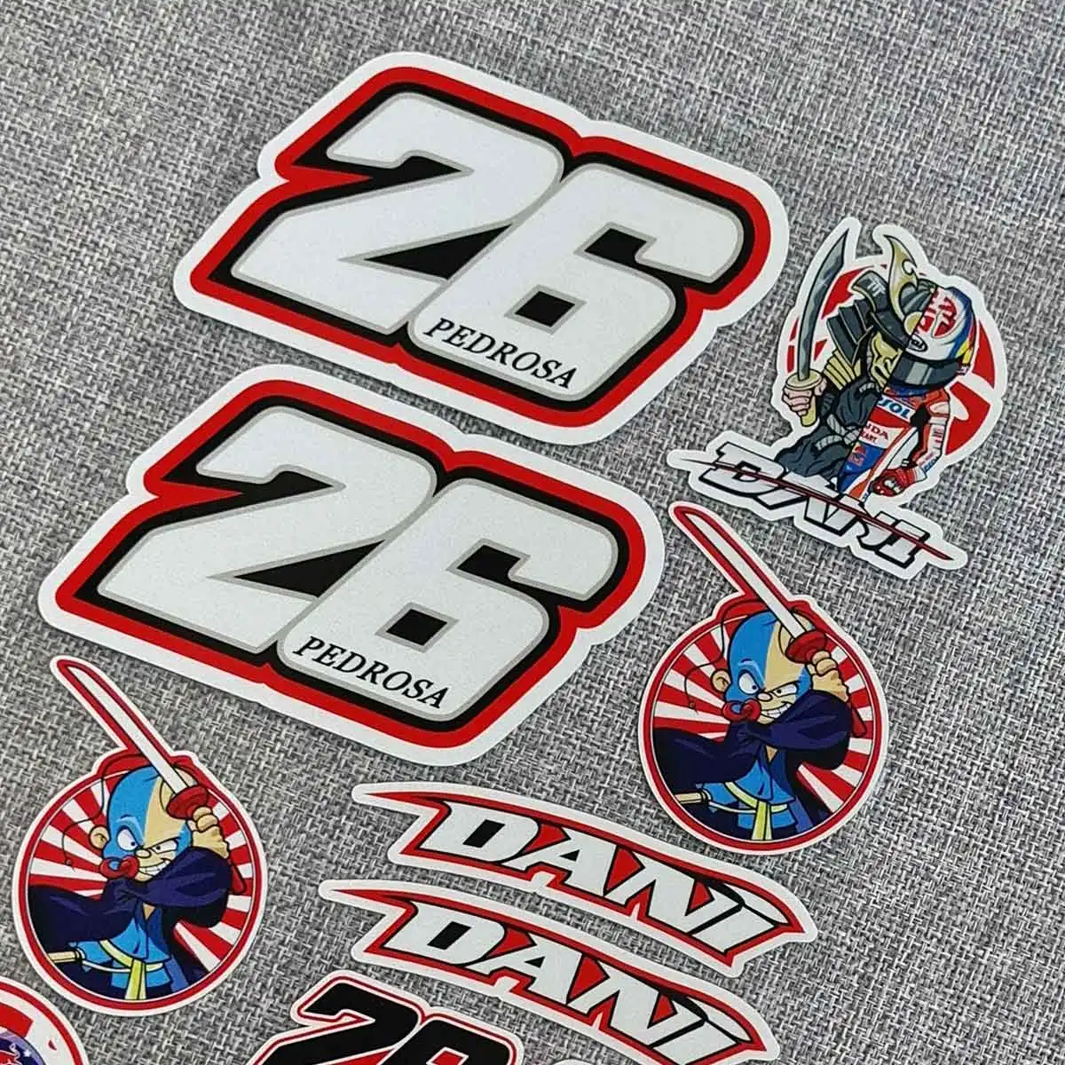 Мотоциклетные стикеры Дани педроса 26 #26 Стикеры для шлема Samurai Яркие