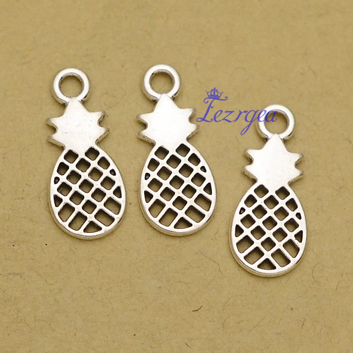 

50 шт./лот -- 21x9 мм, фруктовые подвески, антикварные посеребренные Подвески в виде ананаса, товары для творчества, аксессуары для ювелирных изд...