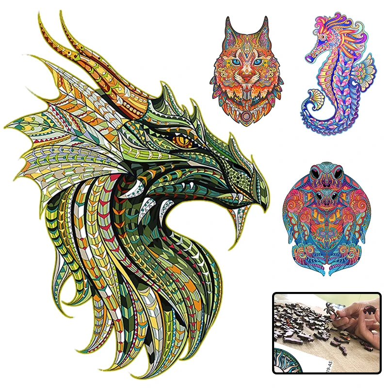 

Wood DIY Jigsaw Puzzle for Adults Children Crafts Animal Shaped Christmas Gift 3d Puzzles Hell Difficulty