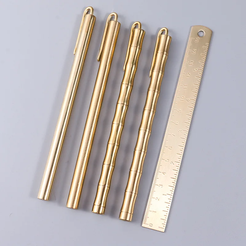 Металлическая прямая Линейка медные линейки Ретро Чистая латунь Закладка