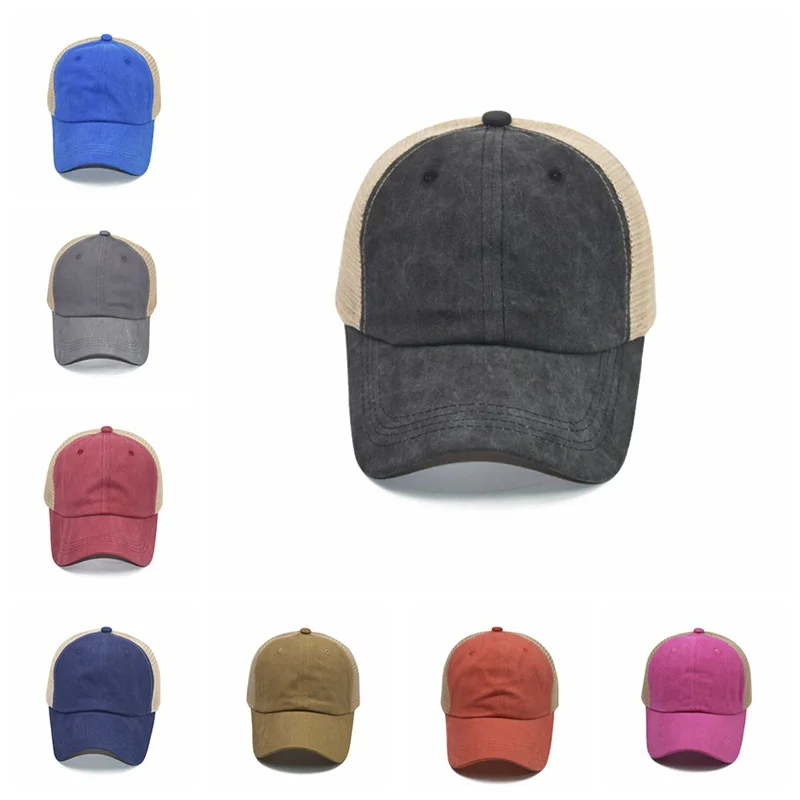 Новая хлопковая однотонная Легкая сетчатая Кепка в стиле ретро Женская