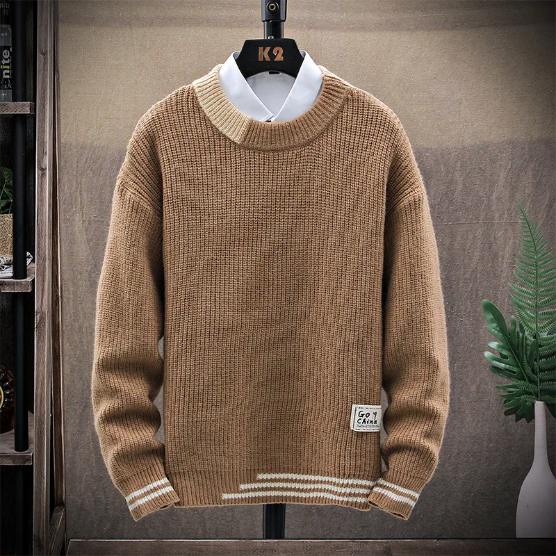 

Autumn Winter New Thick Knitted Sweater Men High Quality Classic Pullover Oversized Men Clothing Soft Warm Jumpers Pull Homme
