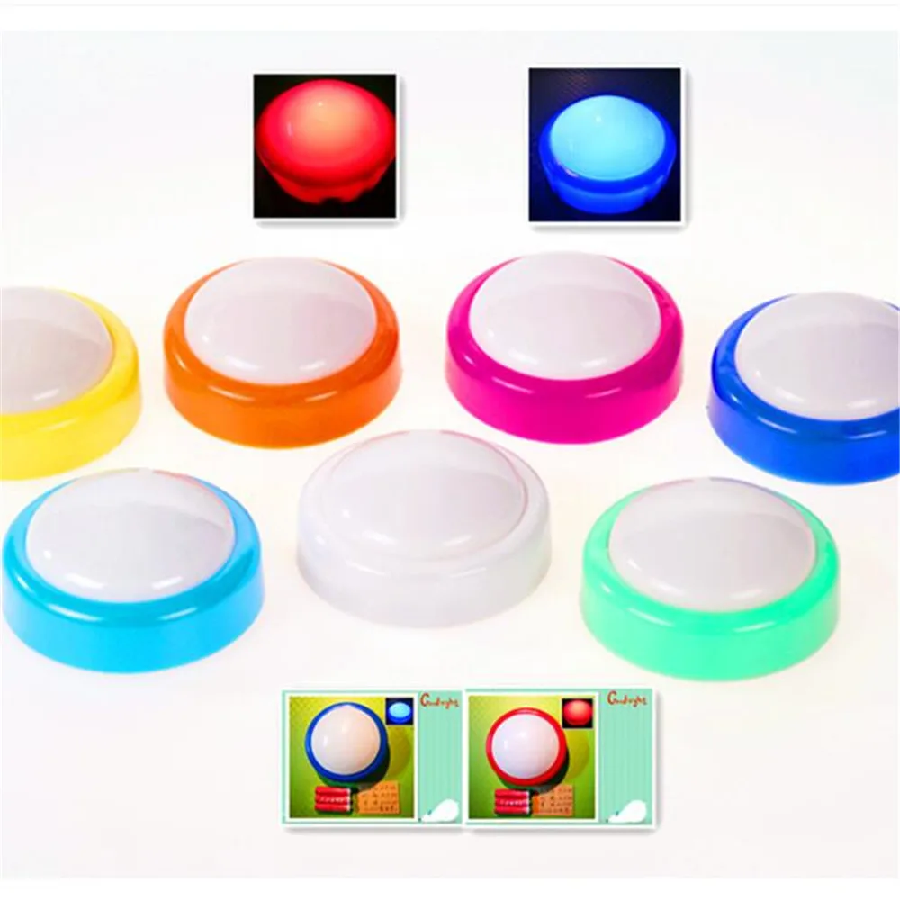 

Battery Powered Led Lamp Night Light Button Type Activities Lamp Lamp Mini Push Tap Bedroom Lamp For Baby Gift Romantic Colorful