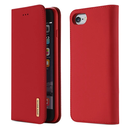 Red Чехол-Кошелек DUX DUCIS из натуральной кожи для iPhone 8, 7, Xs, винтажная Магнитная откидная крышка для iPhone Xs Max, XR, X, 7, 8, 6s, 6 Plus, чехол - Цвет: Red