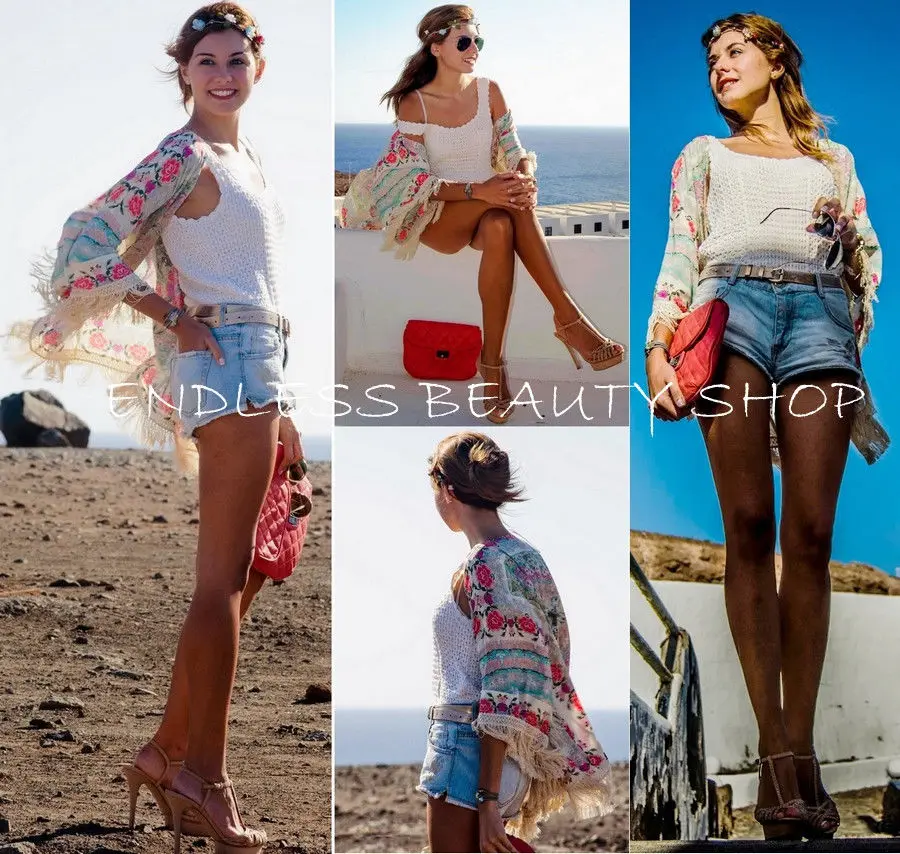 

Lovely Floral Chiffon Women Cardigan Lace Women Flower Print Chiffon Cover-Ups Shirt Women Loose jacket