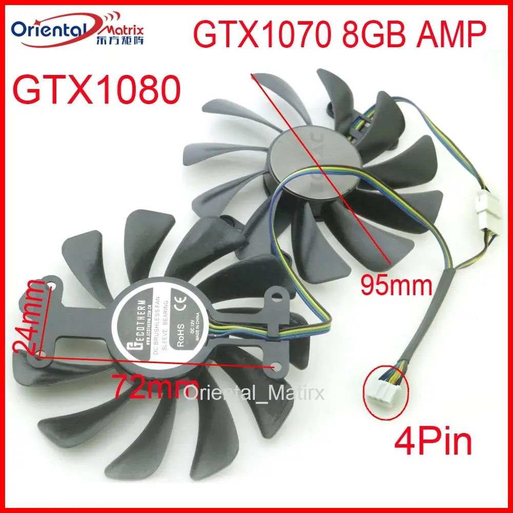 Бесплатная доставка GFM10012H12SPA 95 мм DC12 в VGA вентилятор для ZOTAC GTX1080 GTX1070 1070Ti охлаждающий вентилятор для графической карты AMP ED