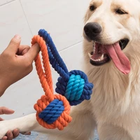 pets dog rope ball chew toy cotton rope ball puppy teeth cleaning resistance bite for small medium dogs training interactive toy