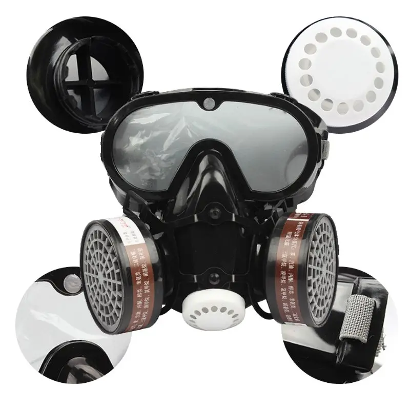 

2 in 1 Industrial Dustproof Mask Anti-dust Anti-toxin Goggle Eyes Nose Mouth Protection Respirator Gas Mask Filter Breathable