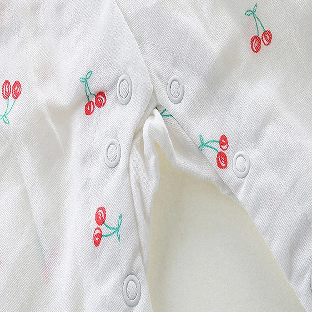 

Spring Baby Clothes Newborn Cotton Cherry Print Long-Sleeve Trousers Romper Baby Girl Comfortable and Soft Jumpsuit