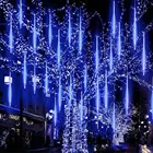 Бесплатная доставка 30 см трубки метеоритный дождь гирлянды светодиодные падающим снегом Рождественская елка свет свадебное украшение сада лампа
