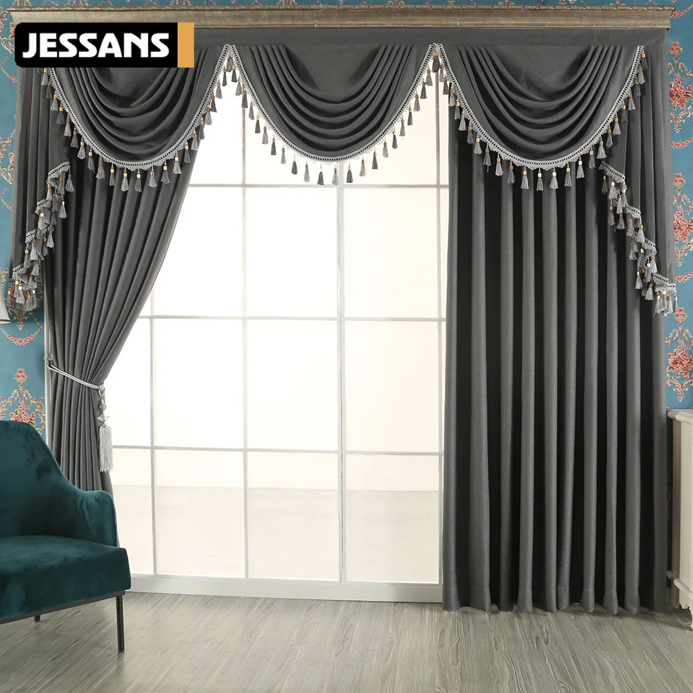 

Nordic Solid Color Monica High Blackout Curtains Modern and Simple Curtains for Living Dining Room Bedroom