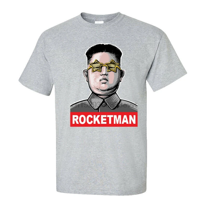 

Футболка Rocket Man северокорейский Трамп США Рождество взрослые детские размеры серый
