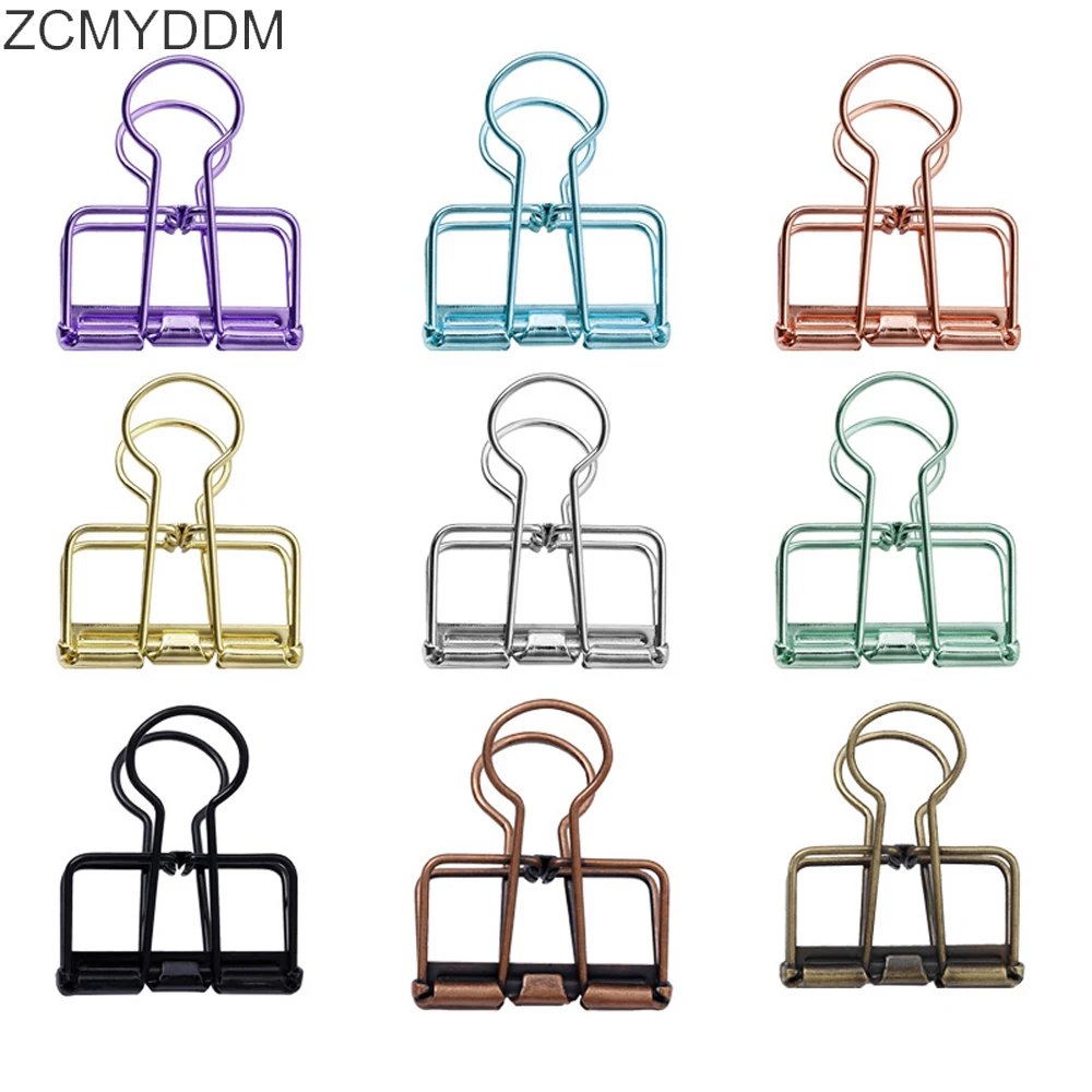 

ZCMYDDM 10PCS/Set Metal Binder Clips Notes Letter Paper Clip for Book Stationery School Office High Quality Garment Clips Tools