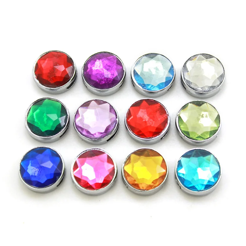 12 шт./лот оптовая продажа красочных 8 мм подвесок из камня рождения для браслета и