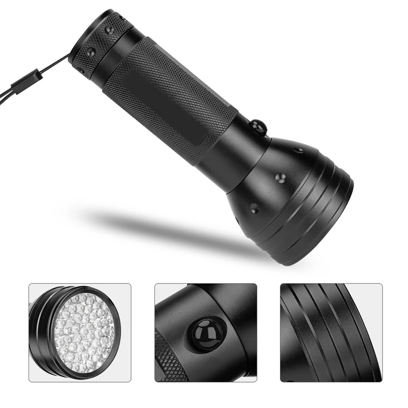 

High quality Black Light UV Light 51 LED UV Light 395nm Flashlight Torch Light Lamp Safety UV Detection*