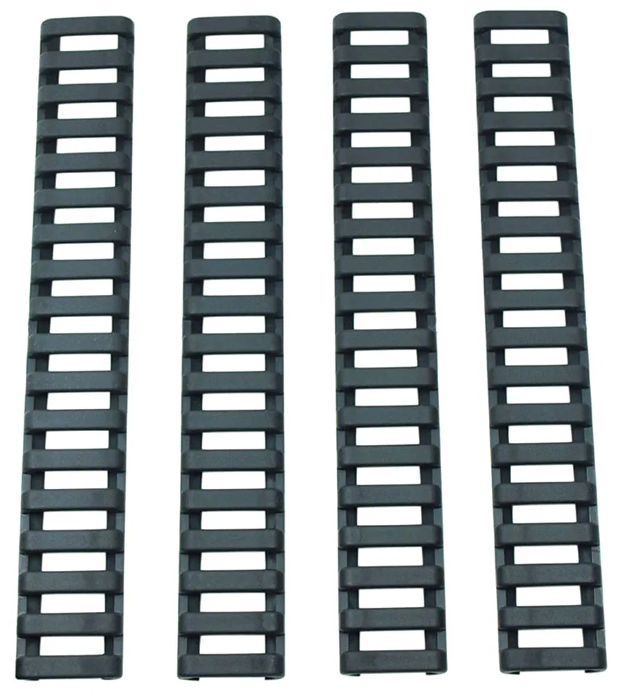 

Dropshipping 4pcs Plastic Rail Cover Bone Fish Ladder Shape 2 Colors Heat Resistant Handguard Rifle Picatinny Rubber Rail Covers