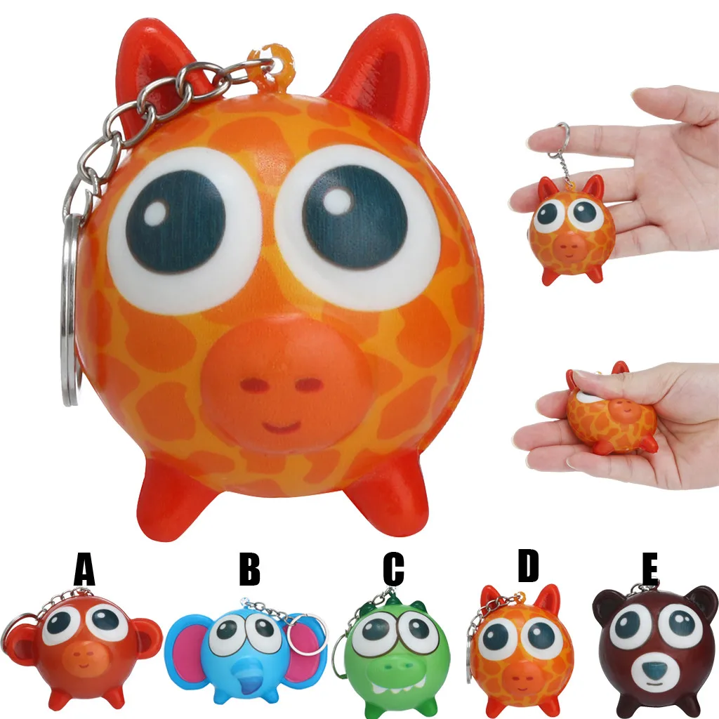 Cartoon doll PU slow rebound decompression toys Cartoon Animal Slow Rising Cream Scented Keychain Stress Relief Squishy Toy 2021 pu slow rebound jumbo squishy whale toys