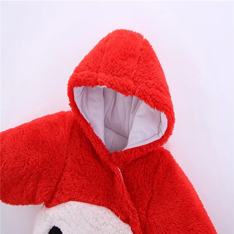 Зимние плотные комбинезоны для новорожденных Детская толстовка с капюшоном и